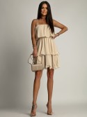 Beige summer dress with ruffles 5062